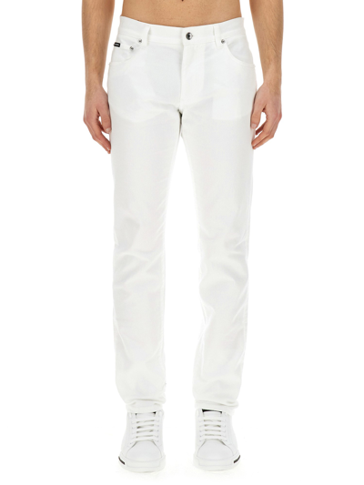 Shop Dolce & Gabbana Slim Fit Jeans In White