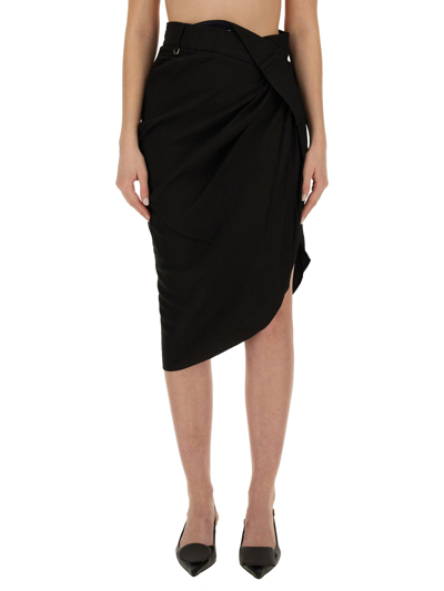 Shop Jacquemus "saudade" Skirt In Black