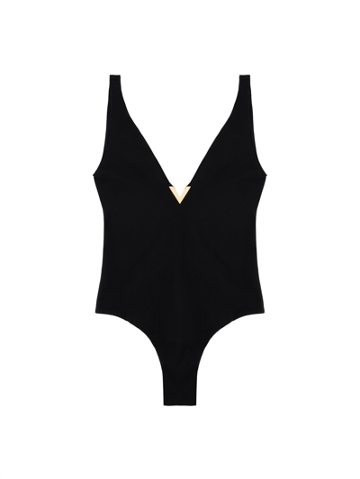 Shop Valentino One-piece Swimsuit In Black