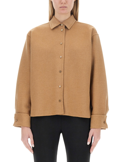 Max Mara Popoli Hemd Aus Wollfilz In Beige