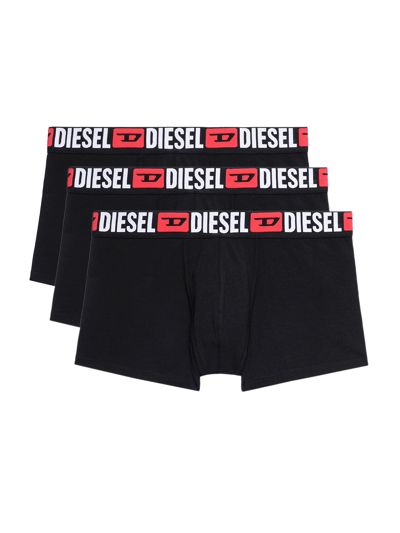Shop Diesel Pack Of Three Boxers In Black