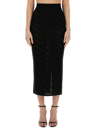 Shop Dolce & Gabbana Dg Skirt All Over In Black