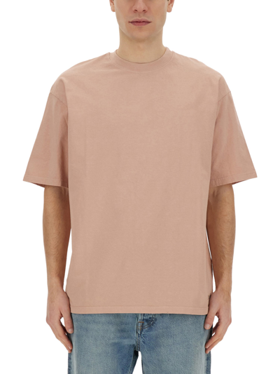 Shop Amish Micro Logo T-shirt In Pink