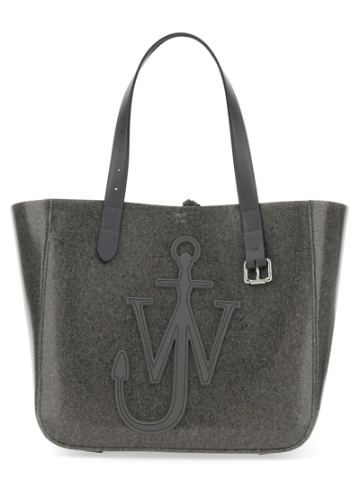Shop Jw Anderson Shoulder Bag With Logo In Grey