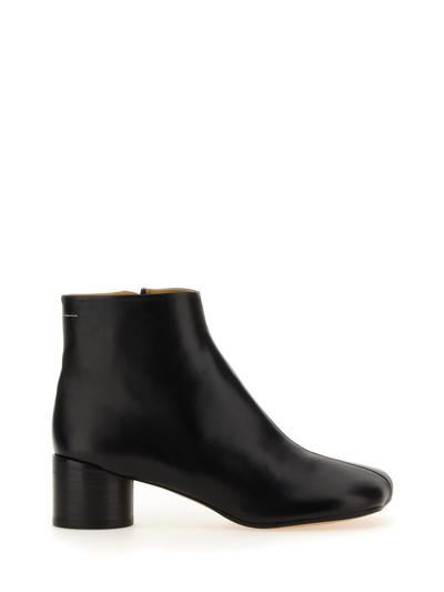 Shop Mm6 Maison Margiela Leather Boot In Black