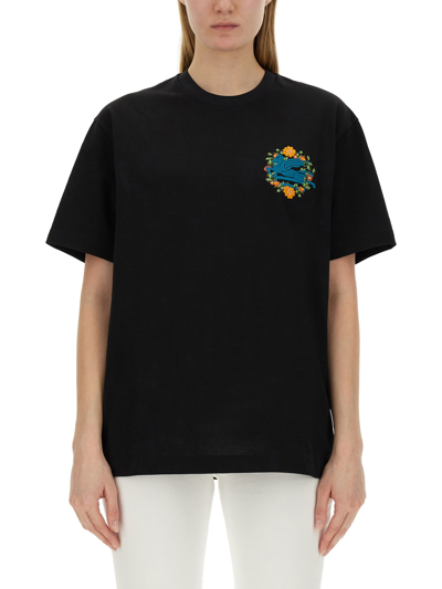 Etro Logo Embroidered Oversized T-shirt In Black