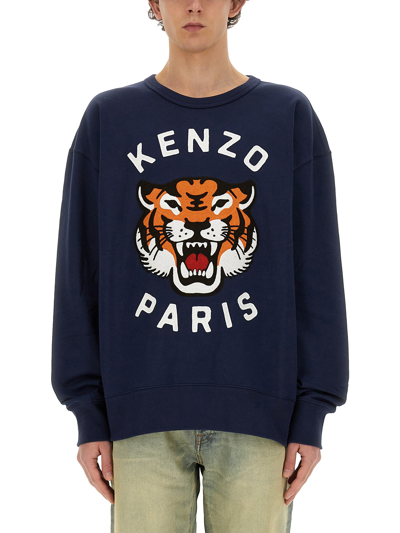 Shop Kenzo "lucky Tiger" Sweatshirt In Blue