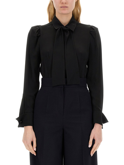 Shop Max Mara Shirt With Bow In Black