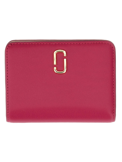 Shop Marc Jacobs Compact Wallet "the J Marc" Mini In Fuchsia