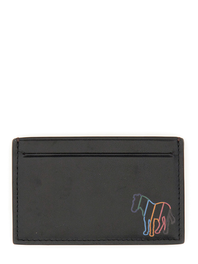 Shop Ps By Paul Smith "board Stripe Zebra" Card Holder In Black