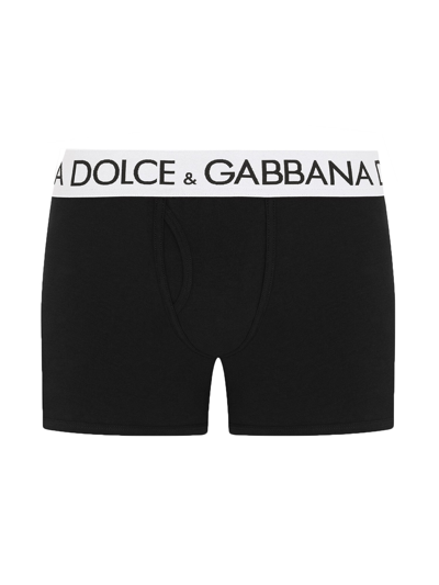 Dolce & Gabbana Regular Fit Boxer Shorts In Black
