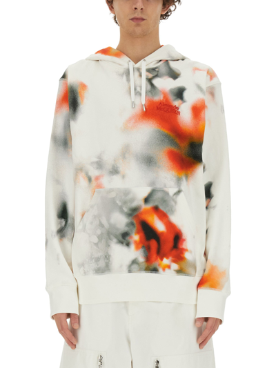 Shop Alexander Mcqueen "obscured Flower" Sweatshirt In Multicolour