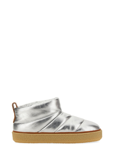 Isabel Marant "eskee" Flat Sole Metallic Finish Boots In Silver