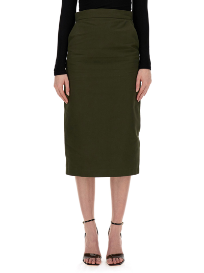 Shop Max Mara "cognac" Skirt In Military Green