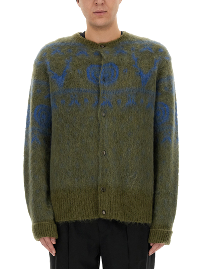 Shop South2 West8 Mohair Blend Cardigan In Green