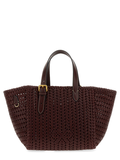 Shop Anya Hindmarch "neeson Square" Bag In Bordeaux