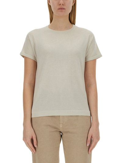 Shop Brunello Cucinelli Cashmere And Silk T-shirt In White