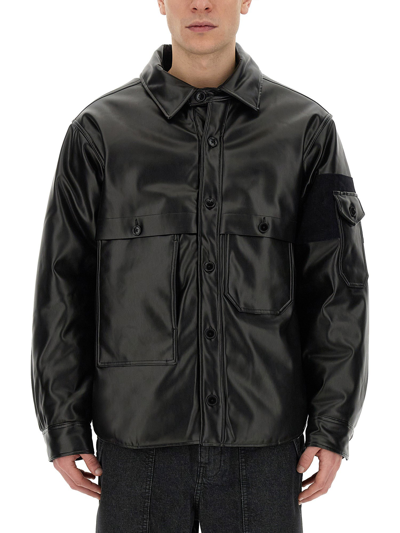 Shop Aïe Shirt Jacket In Black