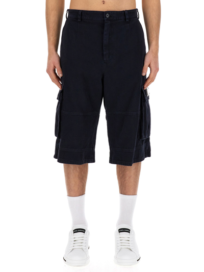 Shop Dolce & Gabbana Bermuda Cargo In Blue