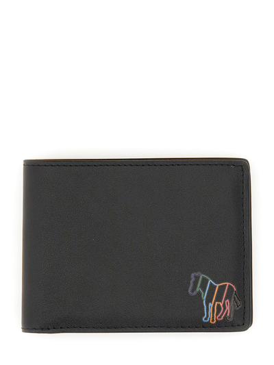 Shop Ps By Paul Smith Bill-fold Wallet "broad Stripe Zebra" In Black