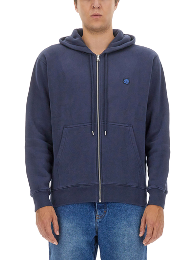 Shop Maison Kitsuné Sweatshirt With Logo In Blue