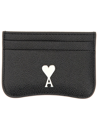 Shop Ami Alexandre Mattiussi Card Holder "paris Paris" In Black