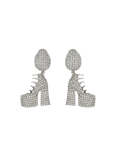 Shop Marc Jacobs "kiki Crystal" Earrings In Silver