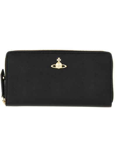 Shop Vivienne Westwood Zipped Wallet In Black