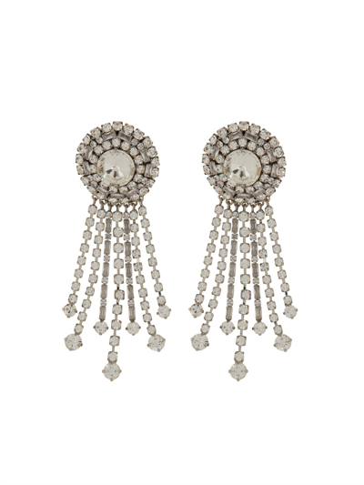 Shop Alessandra Rich Round Clip-on Earrings In Silver