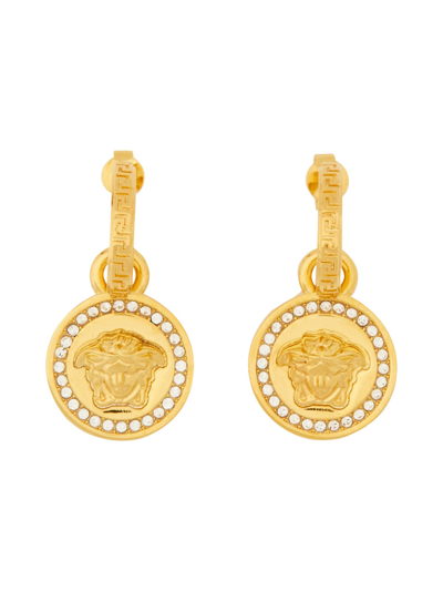 Shop Versace Earrings With "greek Jellyfish" In White