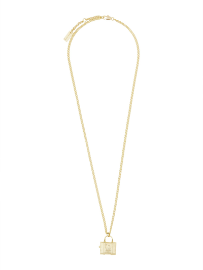 Shop Marc Jacobs "the Tote Bag" Necklace In Gold