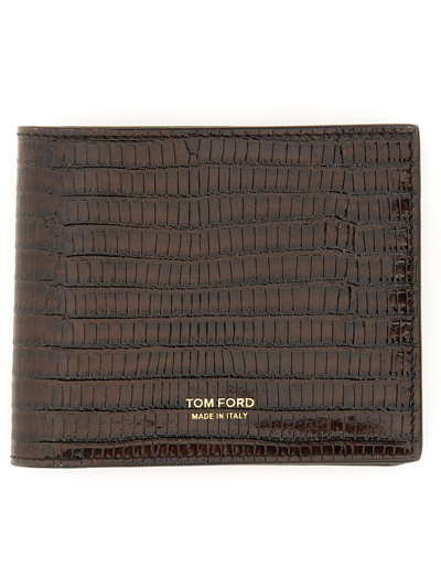 Shop Tom Ford Bifold Wallet In Brown
