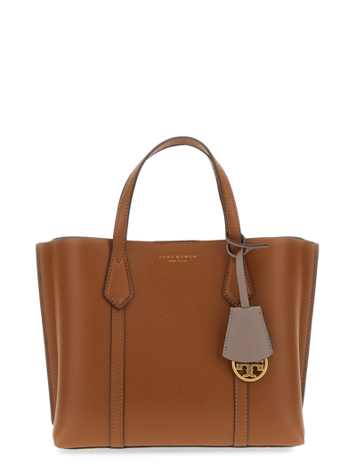 Shop Tory Burch Small "perry" Tote Bag In Brown