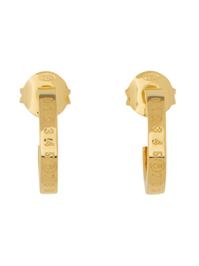 Shop Mm6 Maison Margiela Numeric Signature Hoop Earrings In Gold