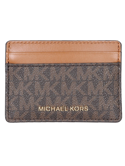 Shop Michael Michael Kors Jet Set Card Holder In Brown