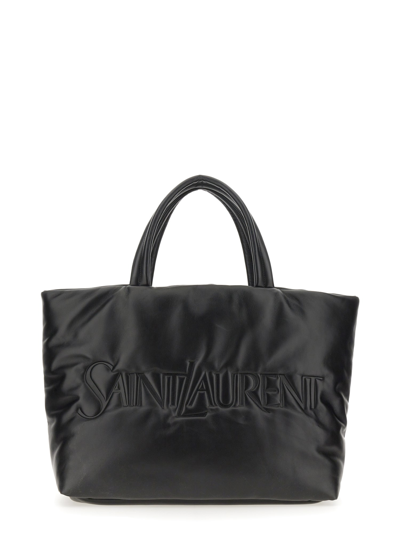 Saint Laurent Men Tote Bag With Logo In Black