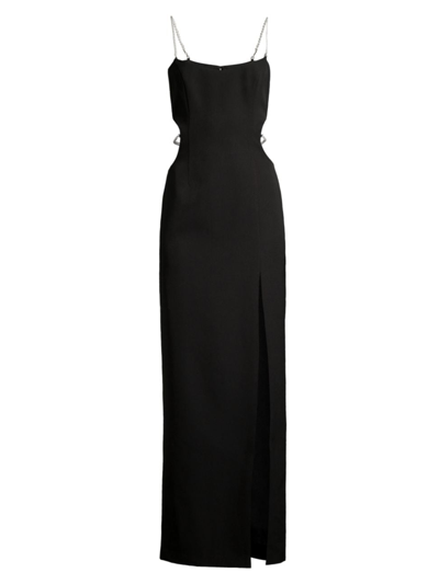 Shop Liv Foster Women's Twill Scoopneck Column Gown In Black