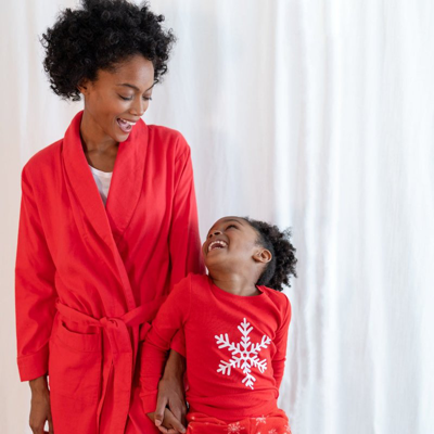 Shop Leveret Women's Red Solid Color Flannel Robe