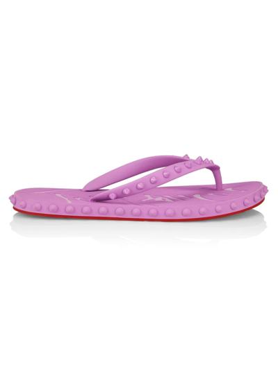 Shop Christian Louboutin Women's Super Loubi Flip Flops In Peony