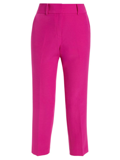 Shop Milly Women's Nicola Cady Crop Straight-leg Pants In  Pink