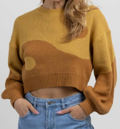 Shop Blue Blush Yin Yang Sweater In Mustard In Yellow