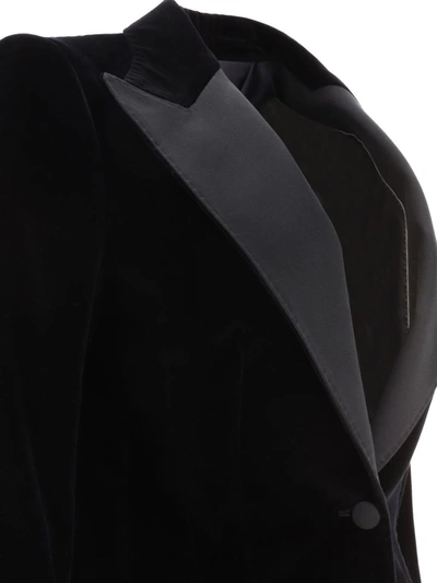 Shop Dolce & Gabbana Velvet Single-breasted Turlington Tuxedo Jacket In Black