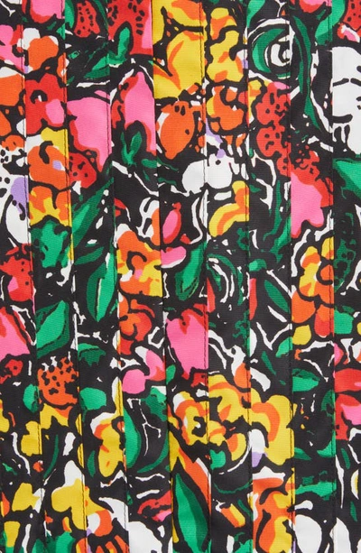 Sacai Mixed Floral Print Dress In Black Multi