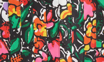 Sacai Mixed Floral Print Dress In Black Multi