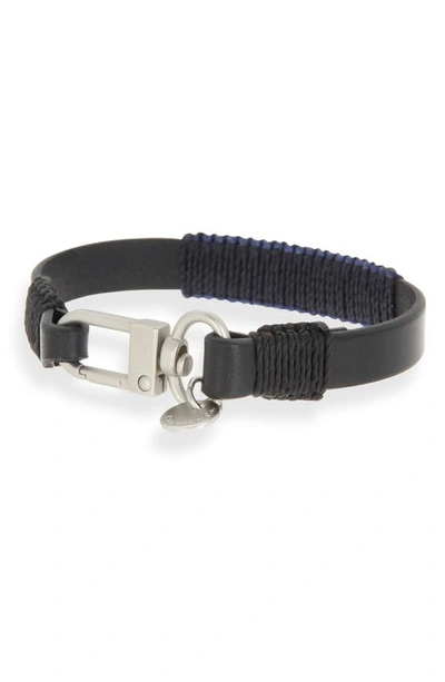 Shop Caputo & Co Leather Bracelet In Black