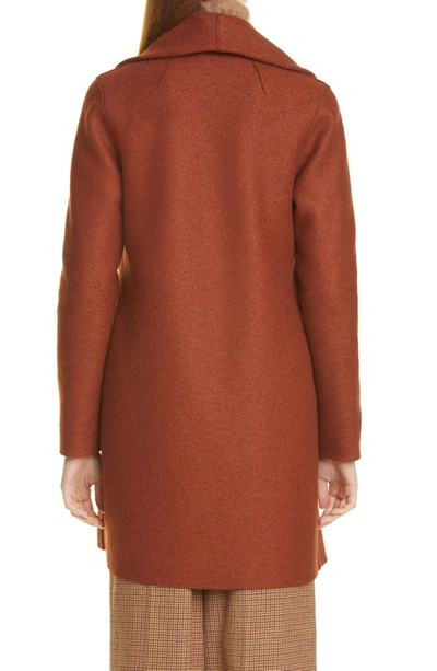 Harris Wharf London Draped Wool Coat In Paprika