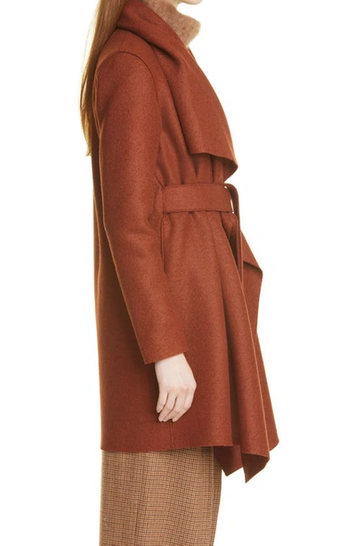 Harris Wharf London Draped Wool Coat In Paprika