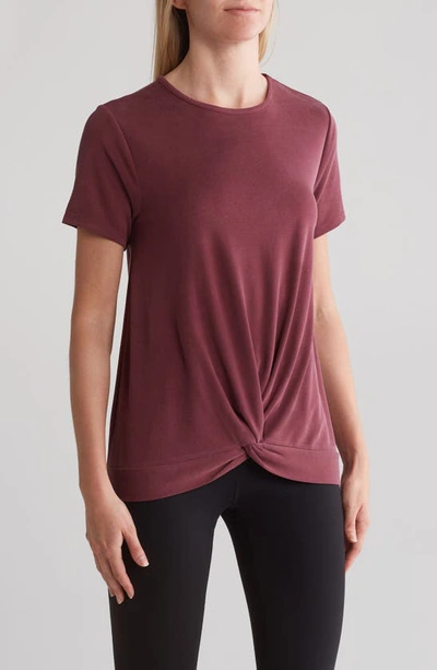 Shop Threads 4 Thought Susie Front Knot T-shirt In Royal Burgundy