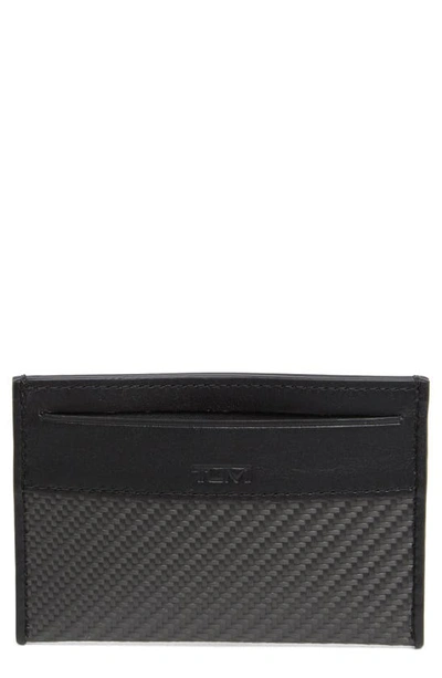 Shop Tumi Donington Slim Leather Card Case In Carbon