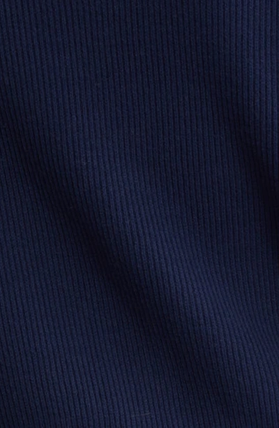Caslon Collar Organic Cotton Blend Cardigan In Navy Peacoat